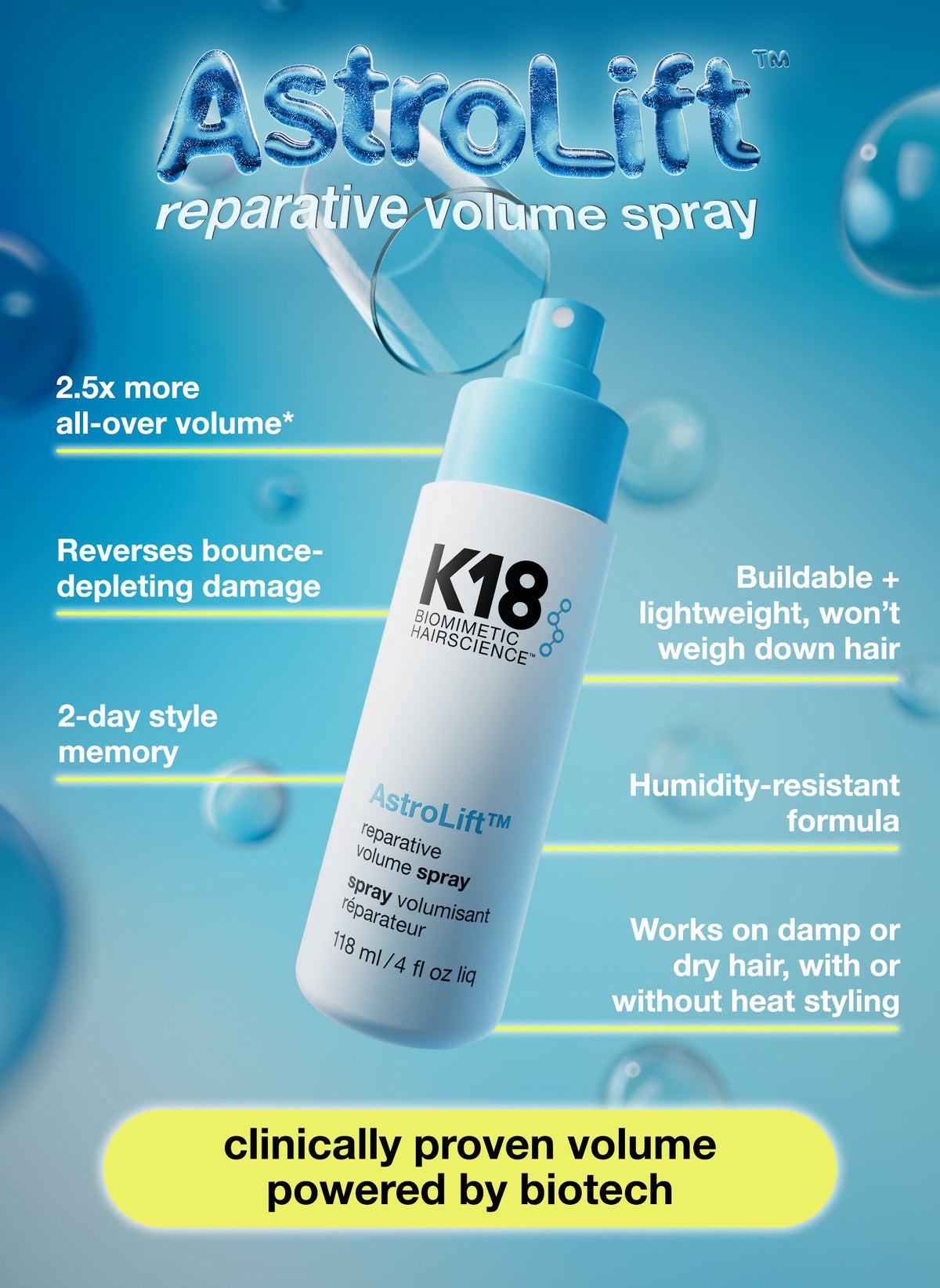 k18 Astro Lift Reparative Volume Spray 118ml